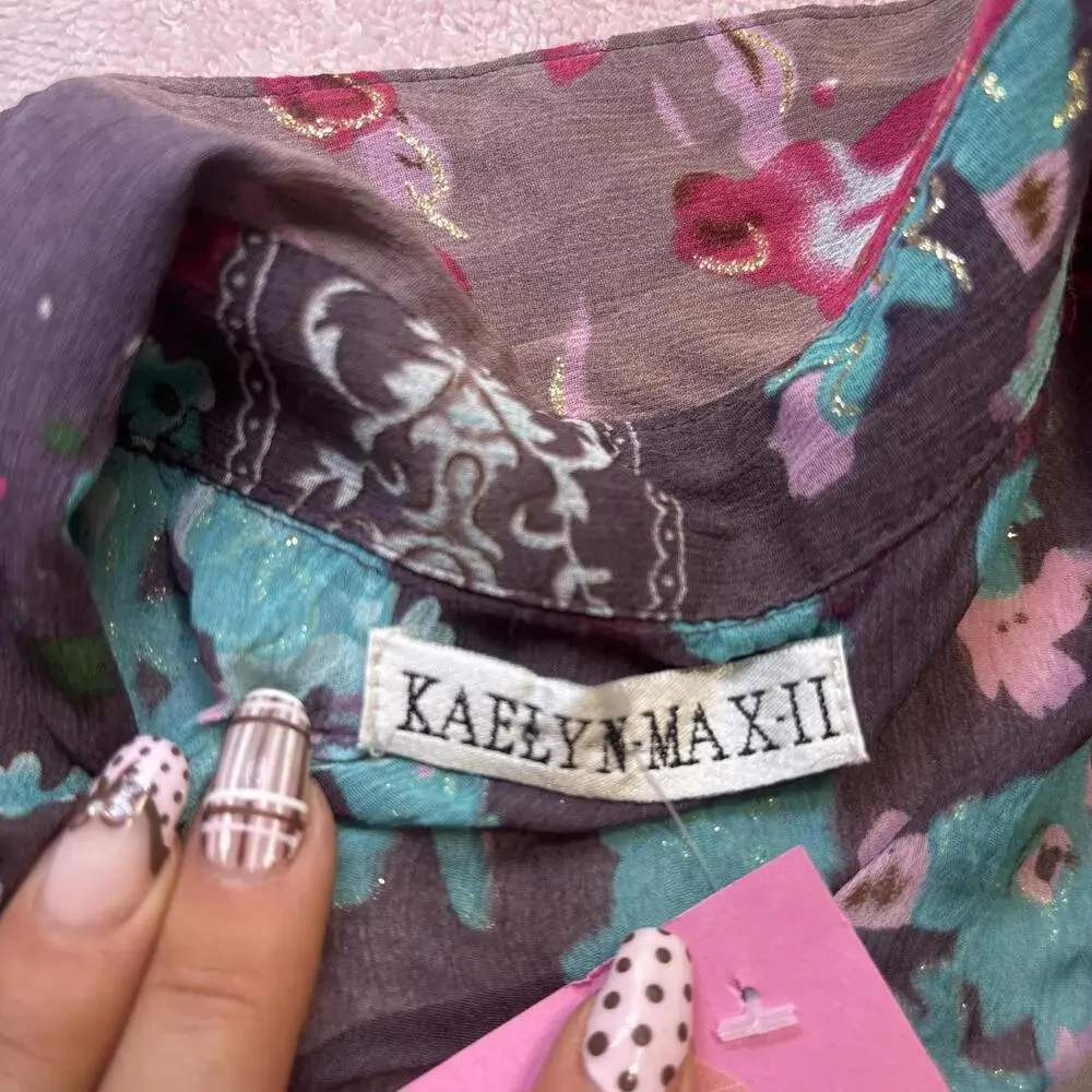 vintage silky wrap‎ fairy core blouse - Picture 6 of 6